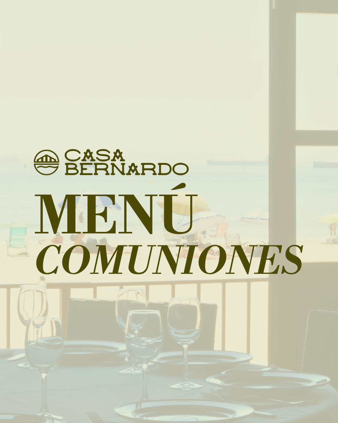 Portada de los menús de comuniones de Casa Bernardo
